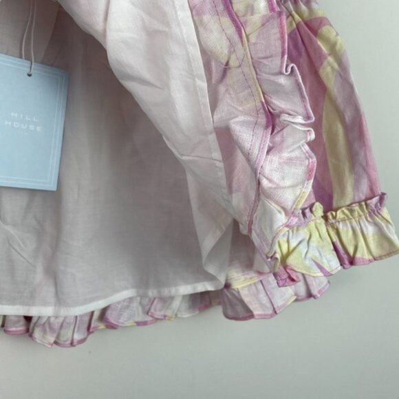 Hill House The Paz Linen Mini A Line Skirt Candy Kaleidoscope Pink Yellow M - Picture 5 of 8